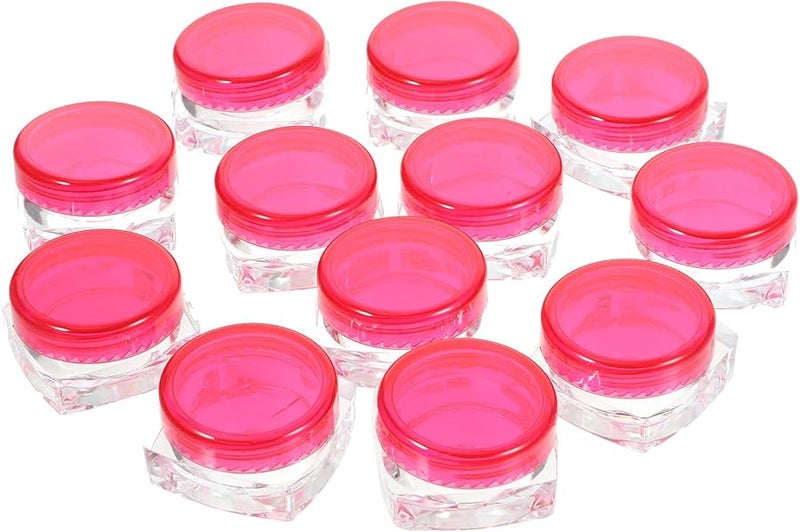 Cabilock 12pcs 3g Square Travel Cosmetic Jars with Lids Refillable for Eye Cream Body Butter - Image 1